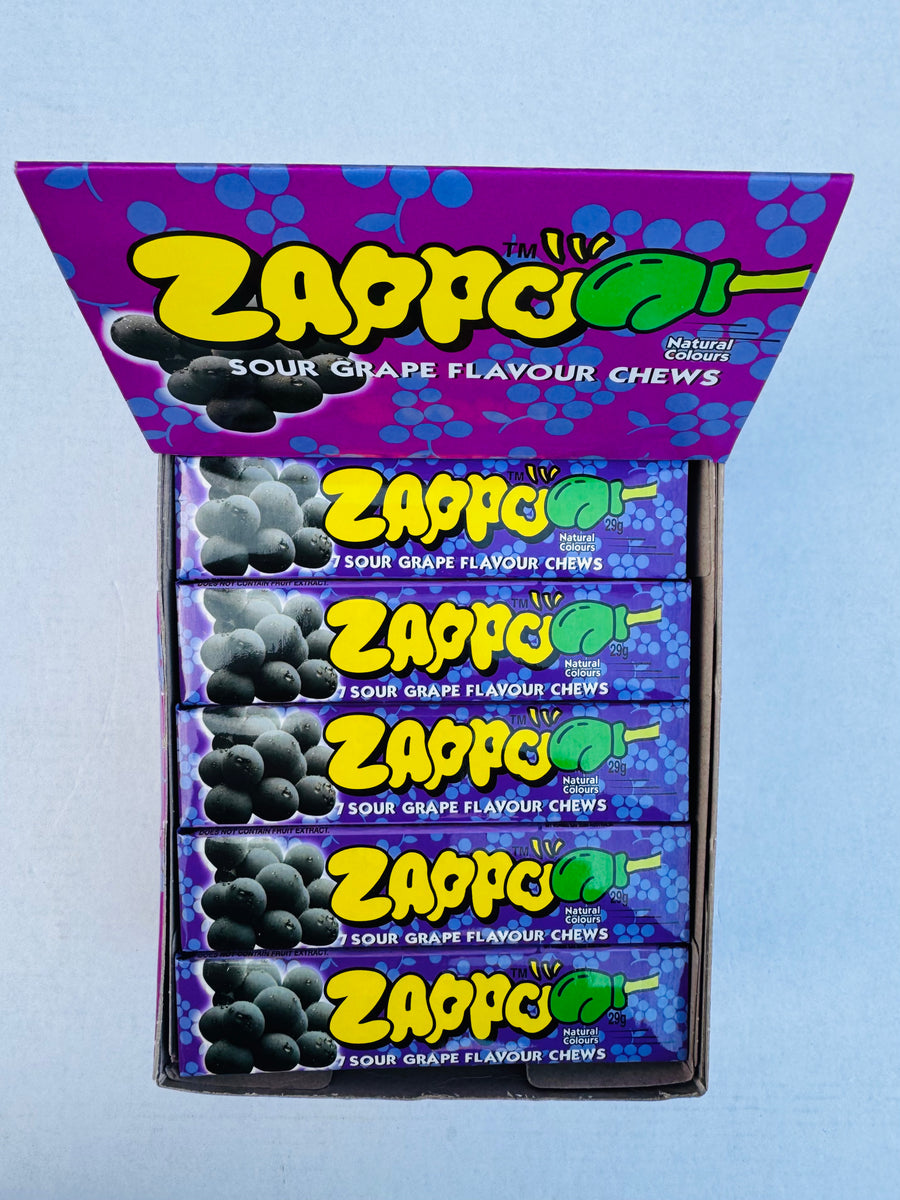 Zappo • Sour Grape Flavor Chews • 30 x 29g/Outer – Spring International ...